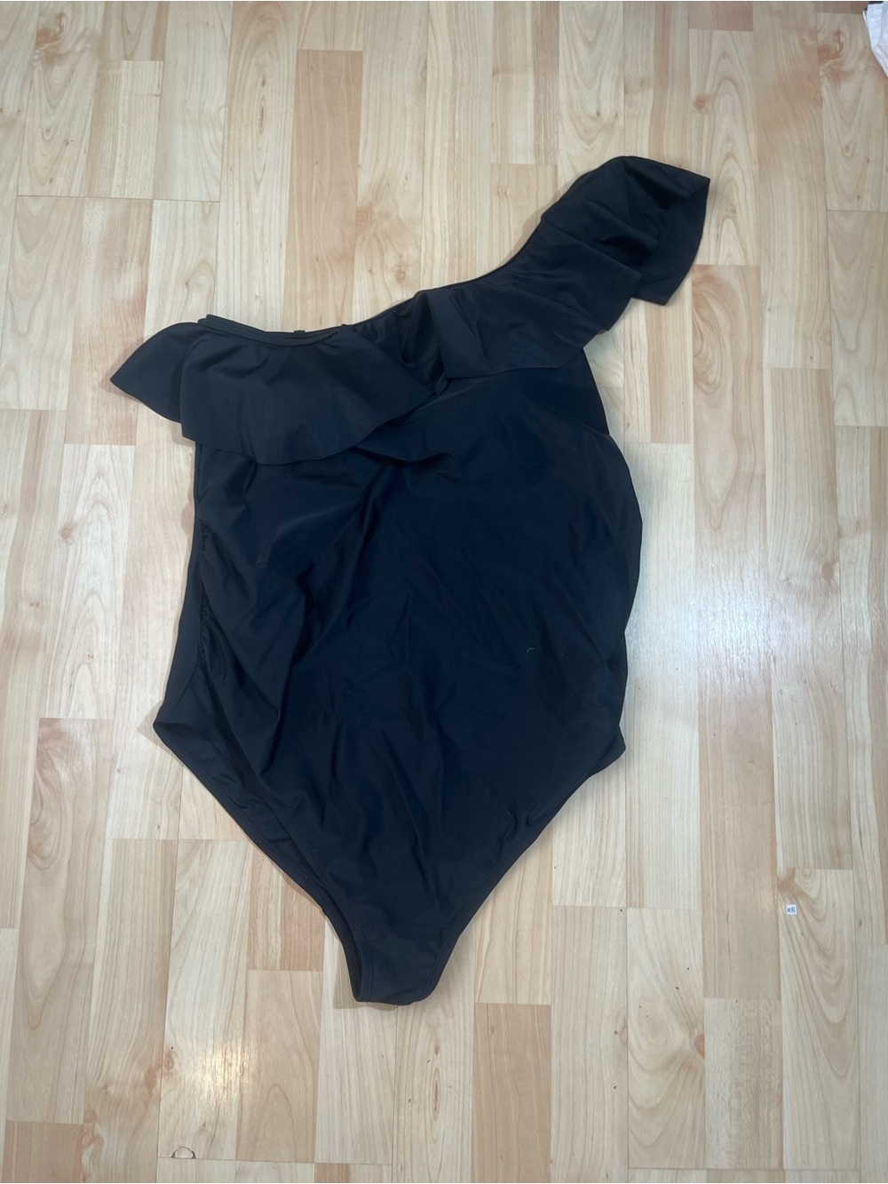 Beach Bump Black Maternity One-Piece Swimsuit Ruffle
Trim large